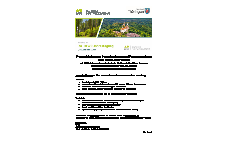 Presseeinladung 74. Jahrestagung des DFWR in Eisenach